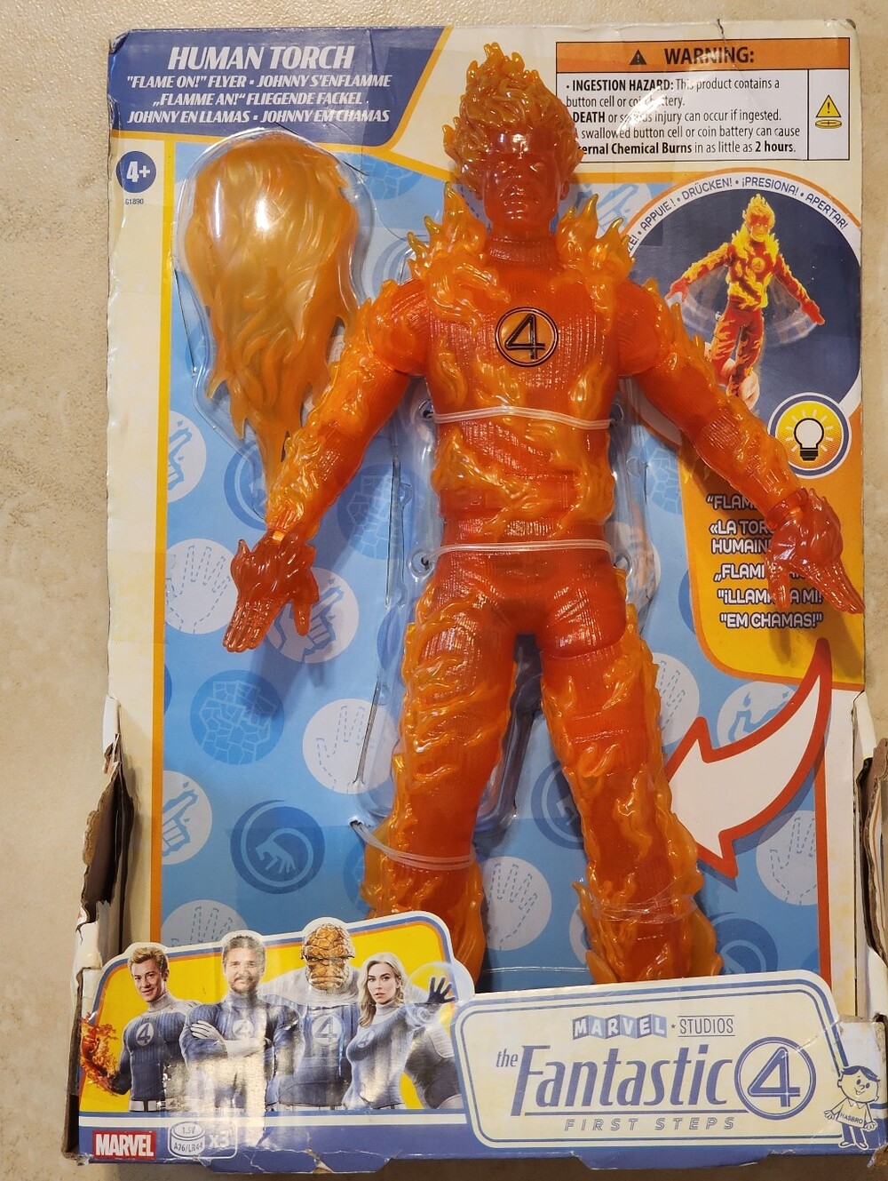 Marvel Fantastic Four First Steps Human Torch 10” Figure Brand New Flame On